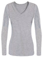 Plus Size Long Sleeve V-Neck Tee Shirt