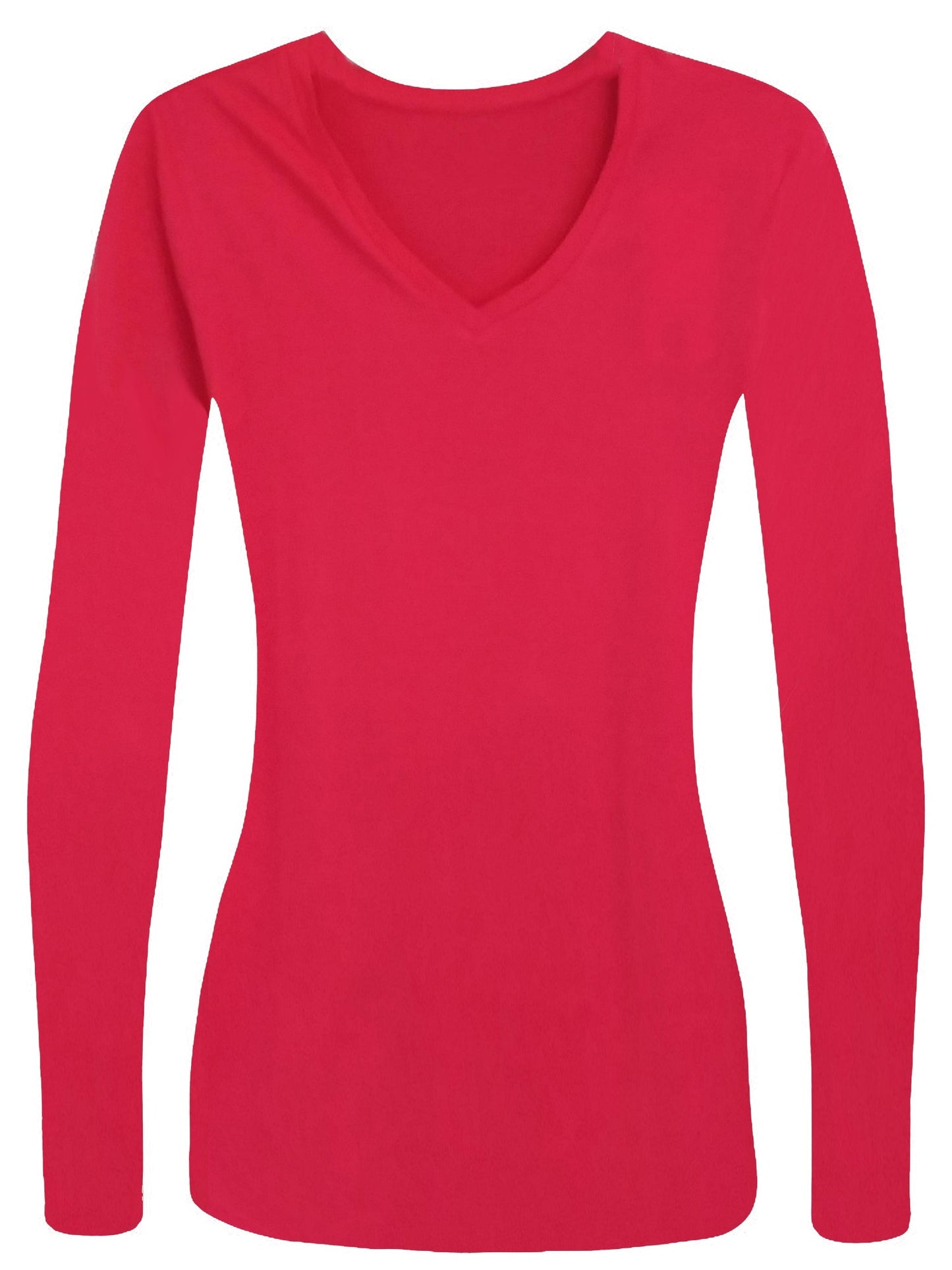 Plus Size Long Sleeve V-Neck Tee Shirt