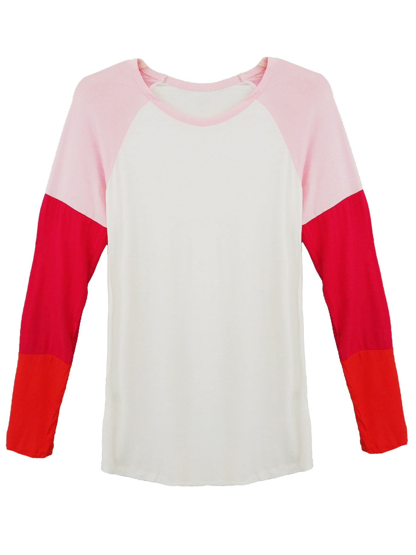 Lightweight White Top With Color Block Sleeves