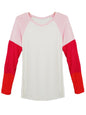 Lightweight White Top With Color Block Sleeves