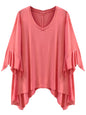 Plus Size High-Low Top With Bell Sleeves