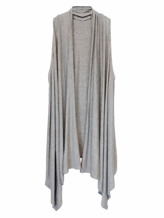 Sleeveless Open Front Asymmetric Lightweight Vest Cardigan