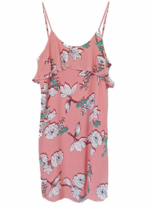 Mauve Pink Floral Sleeveless Tunic Dress