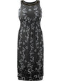 Floral Print Plus Size Sun Dress With Jeweled Neck