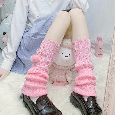 Sexy Lolita fluffy pompon leg warmer