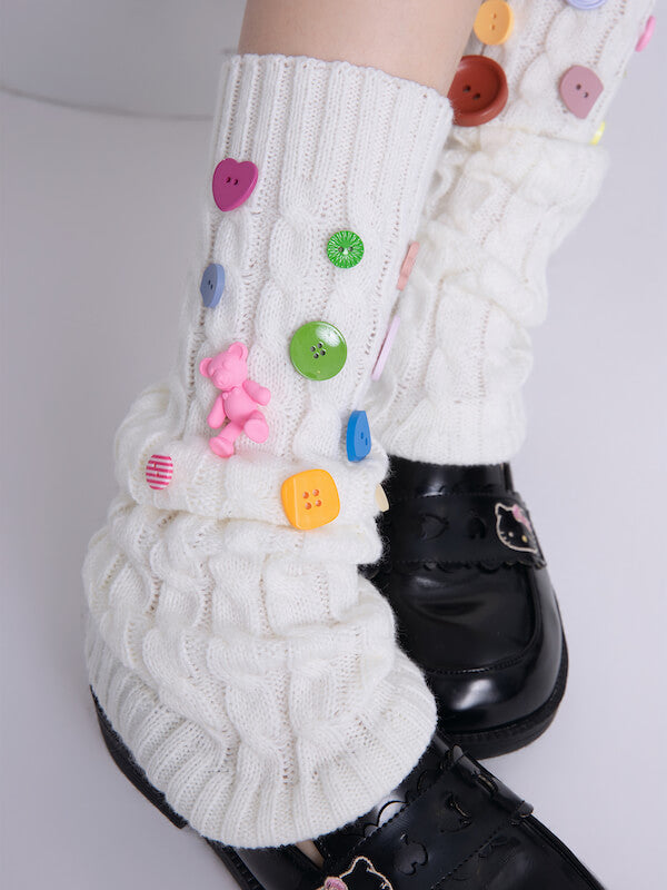 Sexy candy buttons leg warmers