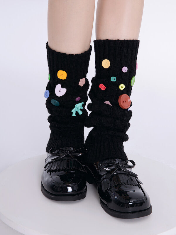 Sexy candy buttons leg warmers