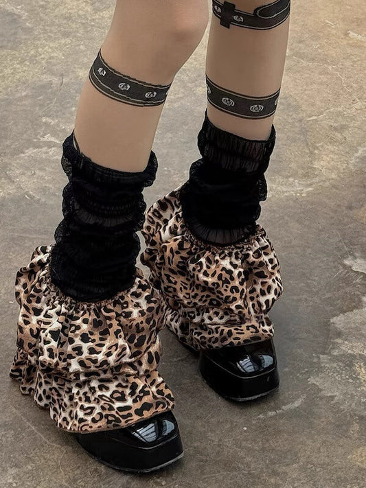 New Fashion 2000s Leopard leg warmers