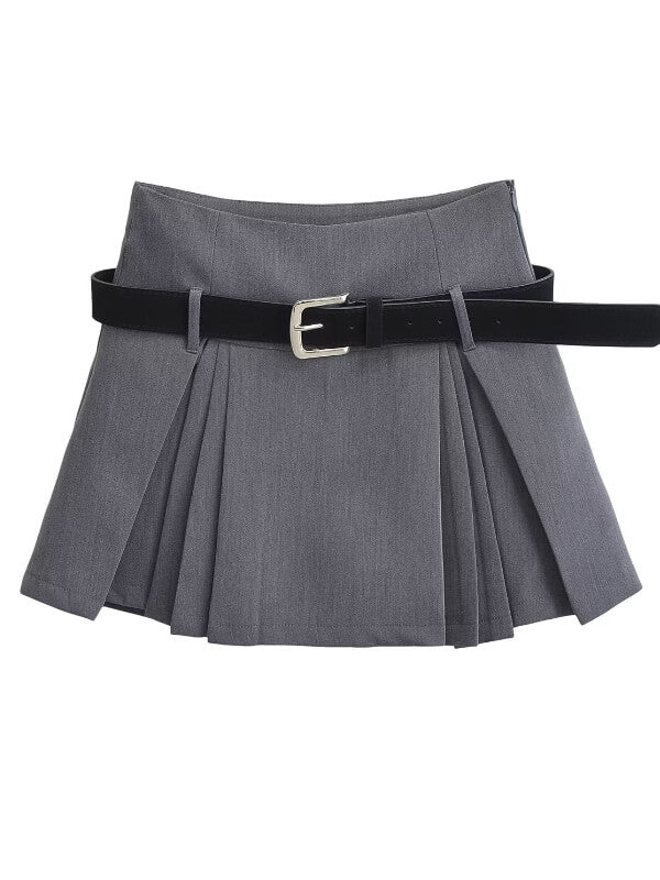 New Fashion Academic belt mini skirt