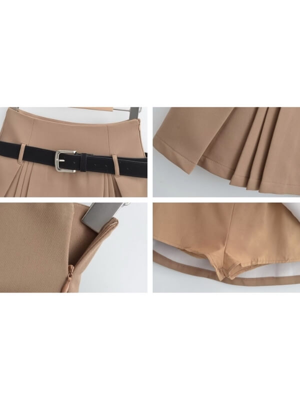 New Fashion Academic belt mini skirt