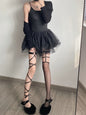 Sexy Alt goth ribbon garter stockings