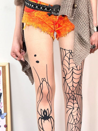 New Fashion Alternative spider web punk tights