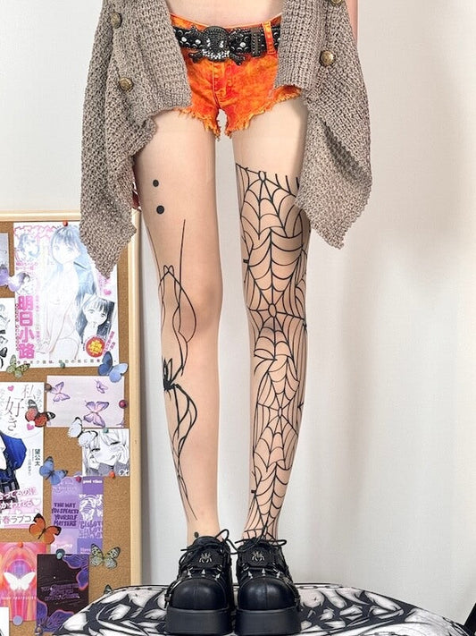 New Fashion Alternative spider web punk tights