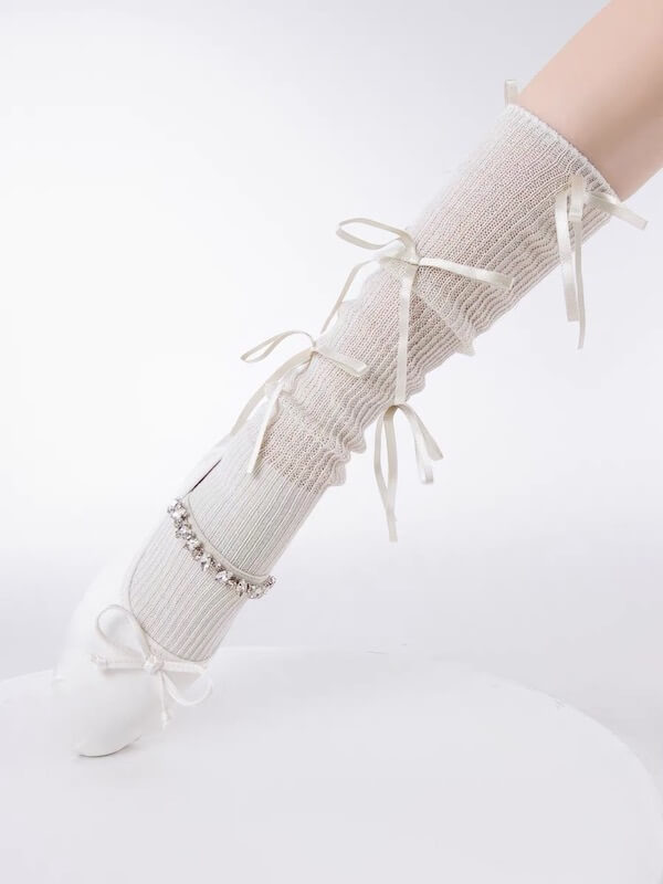 Angelic bows girly stockings