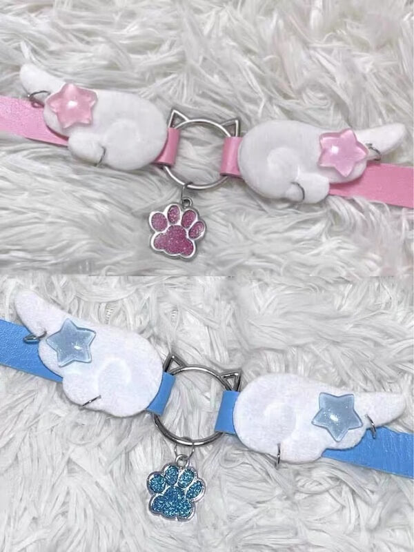 Angelic kitty paw choker