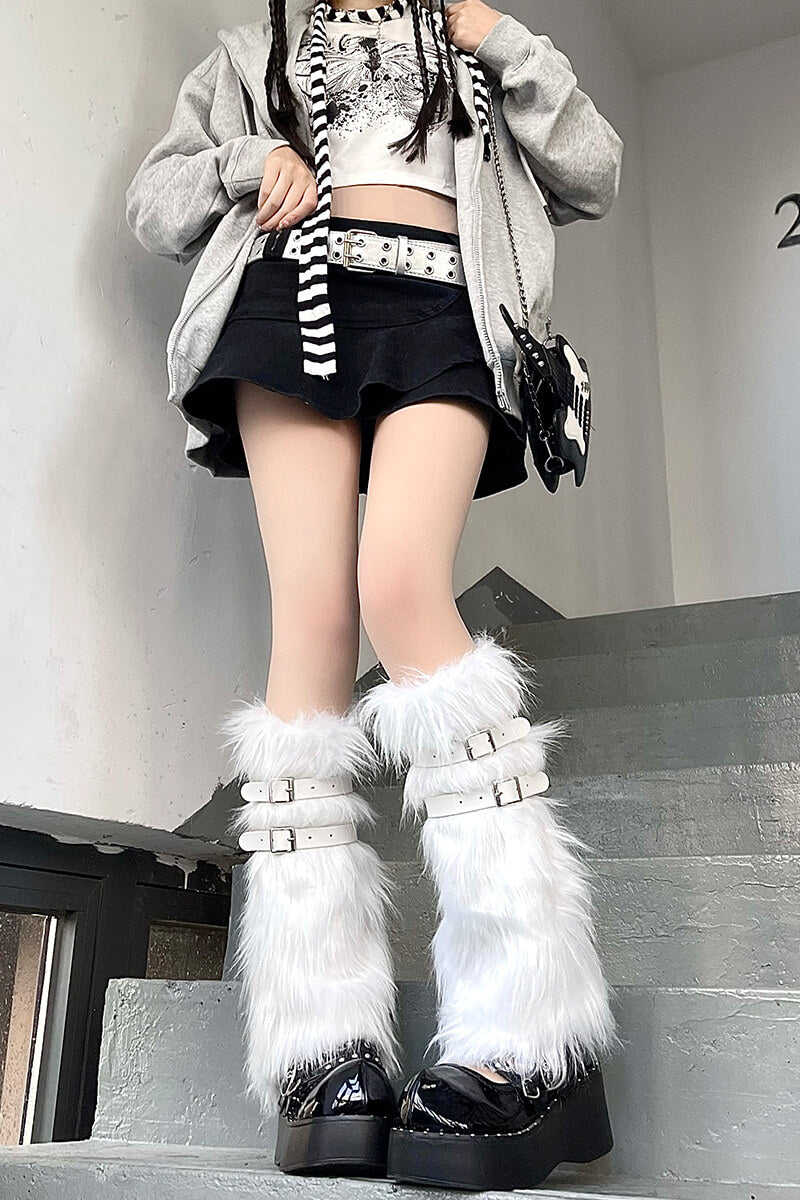 Sexy Artificial fur garters leg warmers