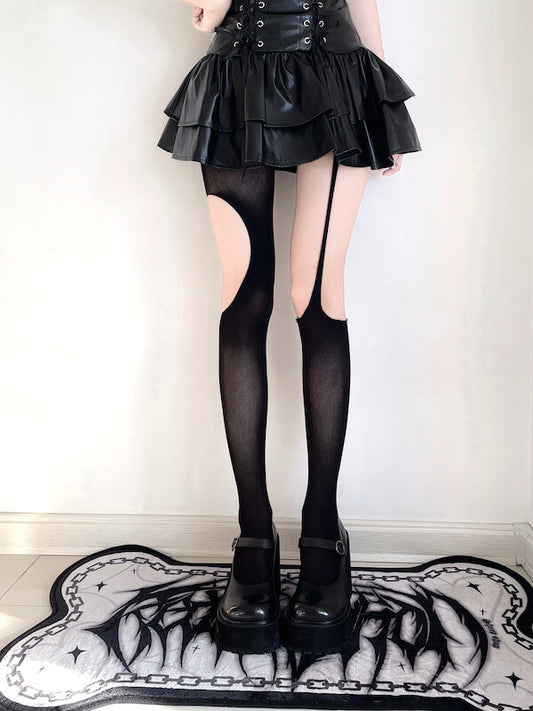 Sexy Asymmetric hollow-out tights