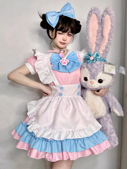 Babe pink blue maid dress