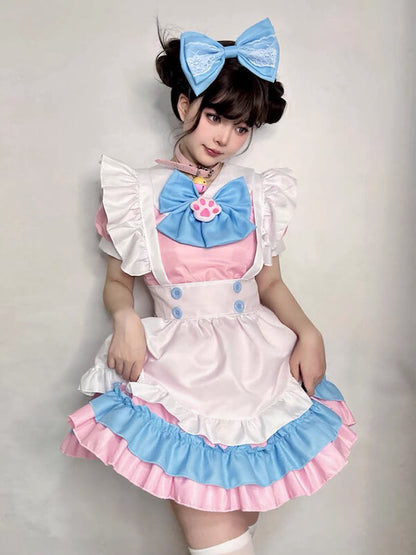 Babe pink blue maid dress