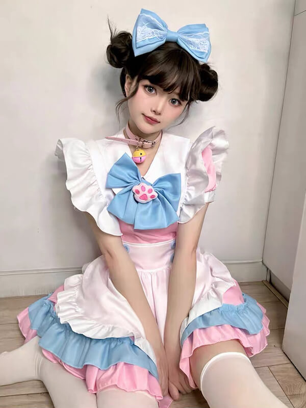 Babe pink blue maid dress