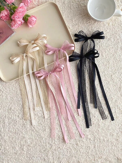 New Fashion Ballet ribbon lace bow hairclips