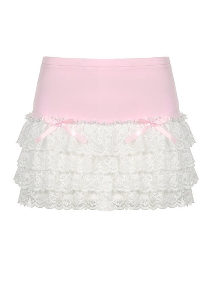 Ballet sweetheart lace layered skirt