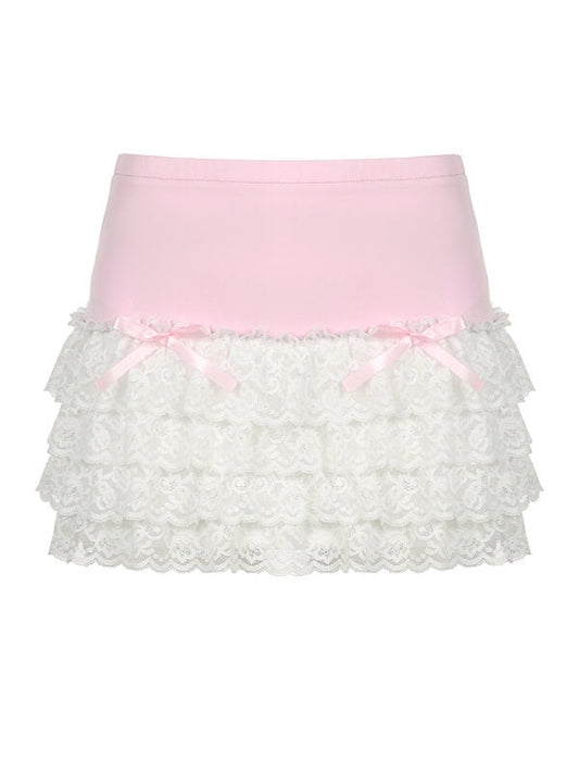 Ballet sweetheart lace layered skirt