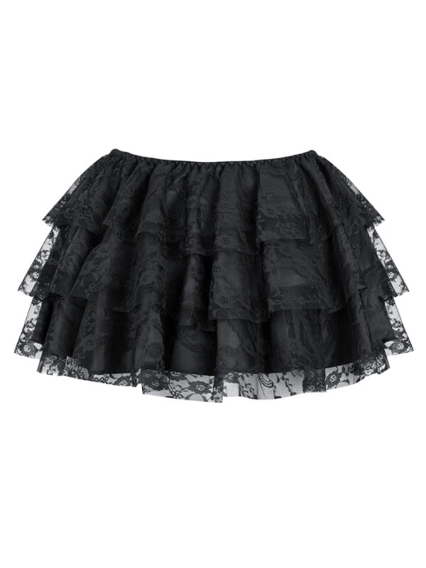 Black lace doll tulle skirt