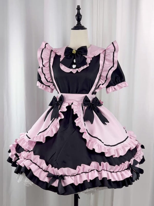 Black Pink Neko maid dress