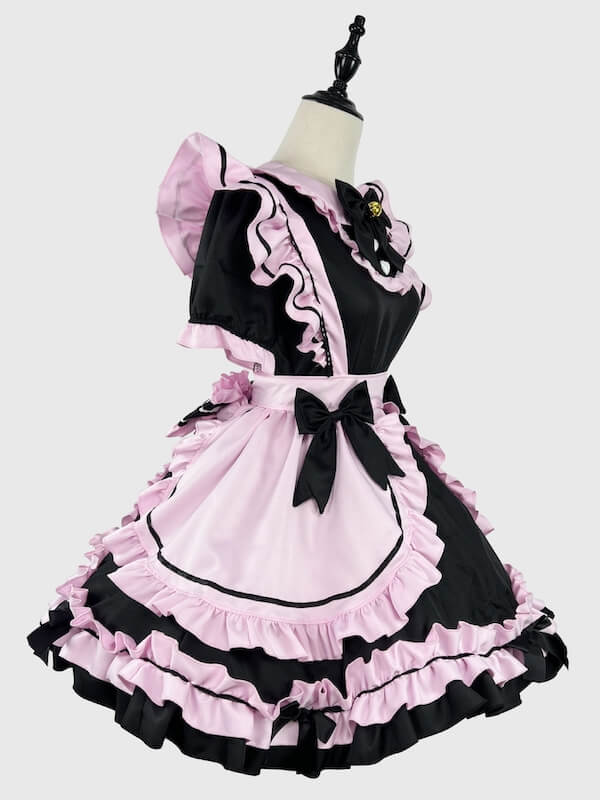 Black Pink Neko maid dress