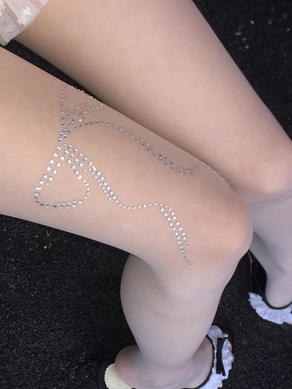 New Fashion Bling bow dollette tights