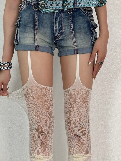 New Fashion Blossom suspender stockings tights