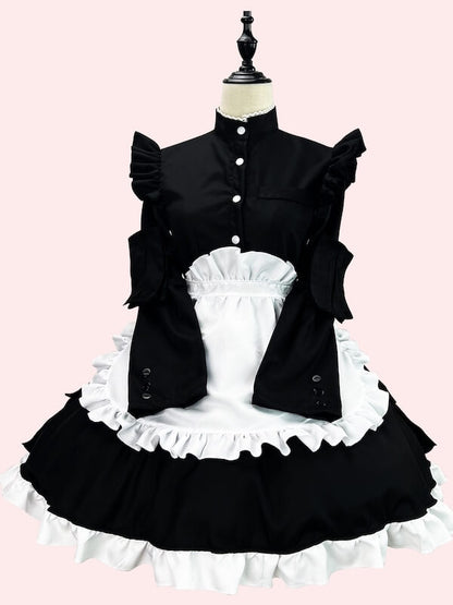 New Fashion Exquisite elegance black maid dress