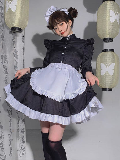 New Fashion Exquisite elegance black maid dress