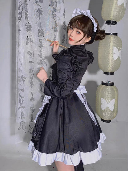 New Fashion Exquisite elegance black maid dress