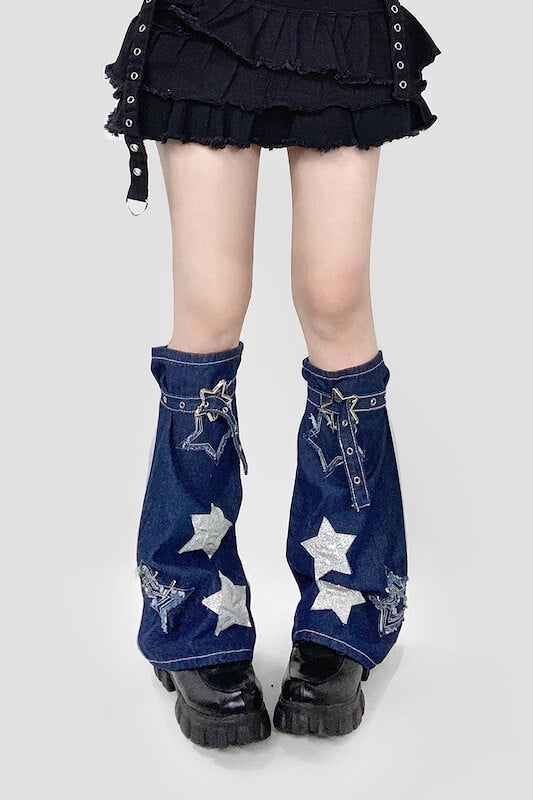 Sexy Cool star denim leg warmers