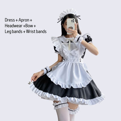 Sexy Cosplay bow maid dress set