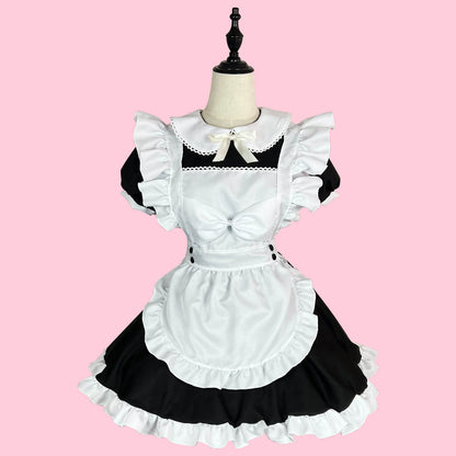 Sexy Cosplay bow maid dress set