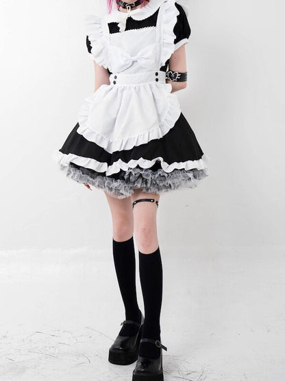 Sexy Cosplay bow maid dress set