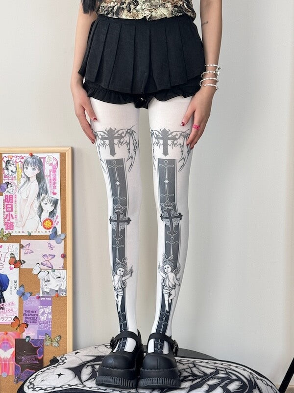 New Fashion Cross angel alternative tights