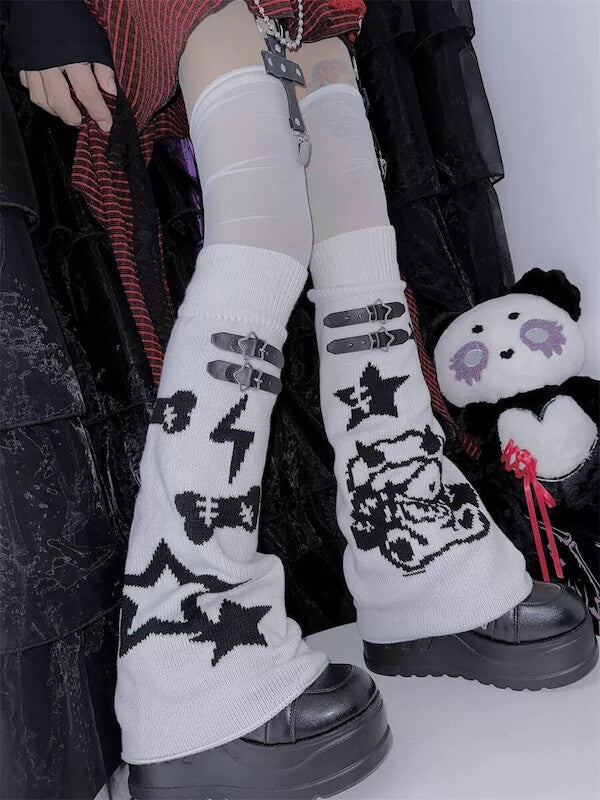 Sexy Devil star buckle leg warmers