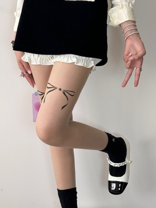 New Fashion Doll bow tattoo tights