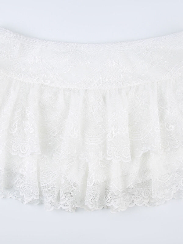 Elegant floral lace skirt