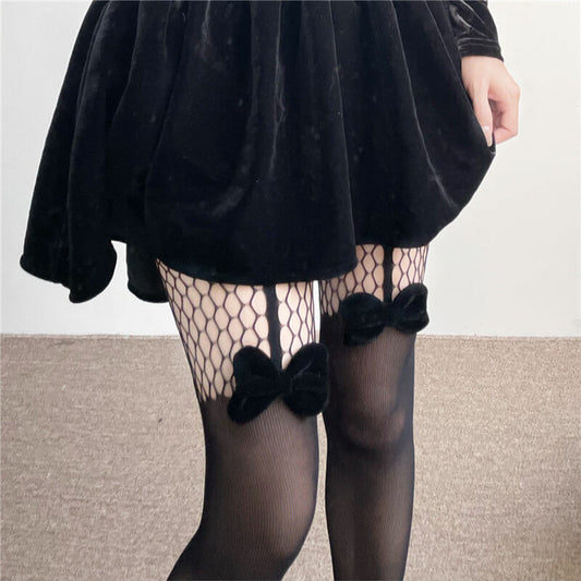 Sexy Elegant goth bow tights