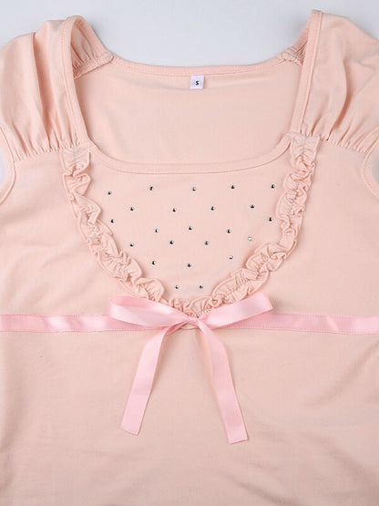 Estelle ribbon ruffles top