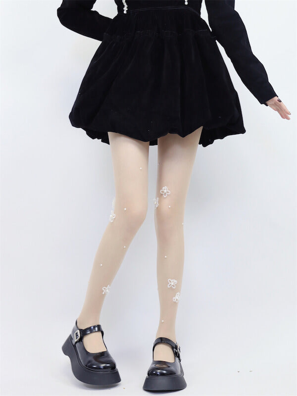 Sexy Fairy core doll flower bead tights