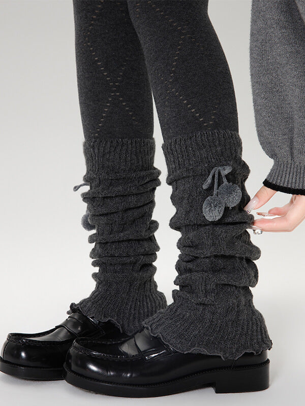 New Fashion Fluffy pompon leg warmers