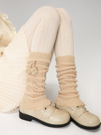 New Fashion Fluffy pompon leg warmers