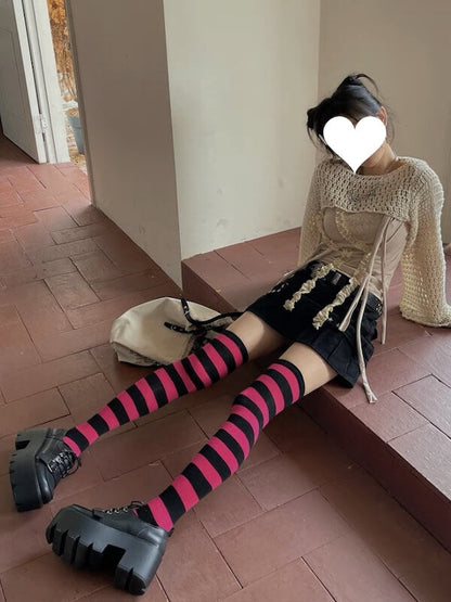 Sexy Girl candy stripe stockings