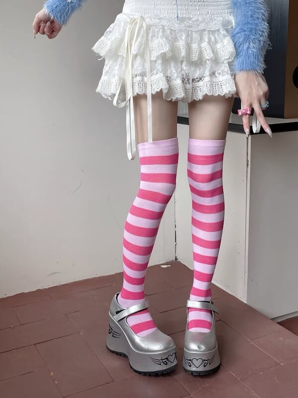 Sexy Girl candy stripe stockings